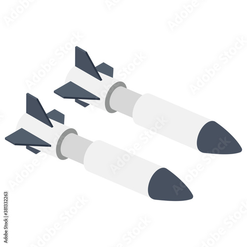 
Missile, isometric vector icon.
