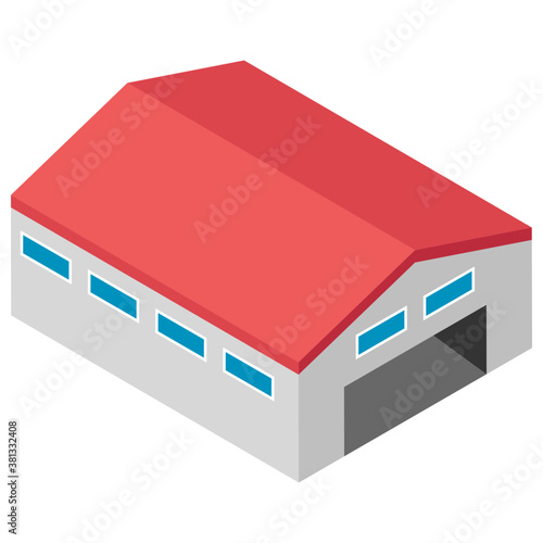 
Military camp, isometric vector icon.
