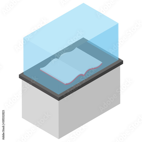 
Museum showcase isometric illustration 
