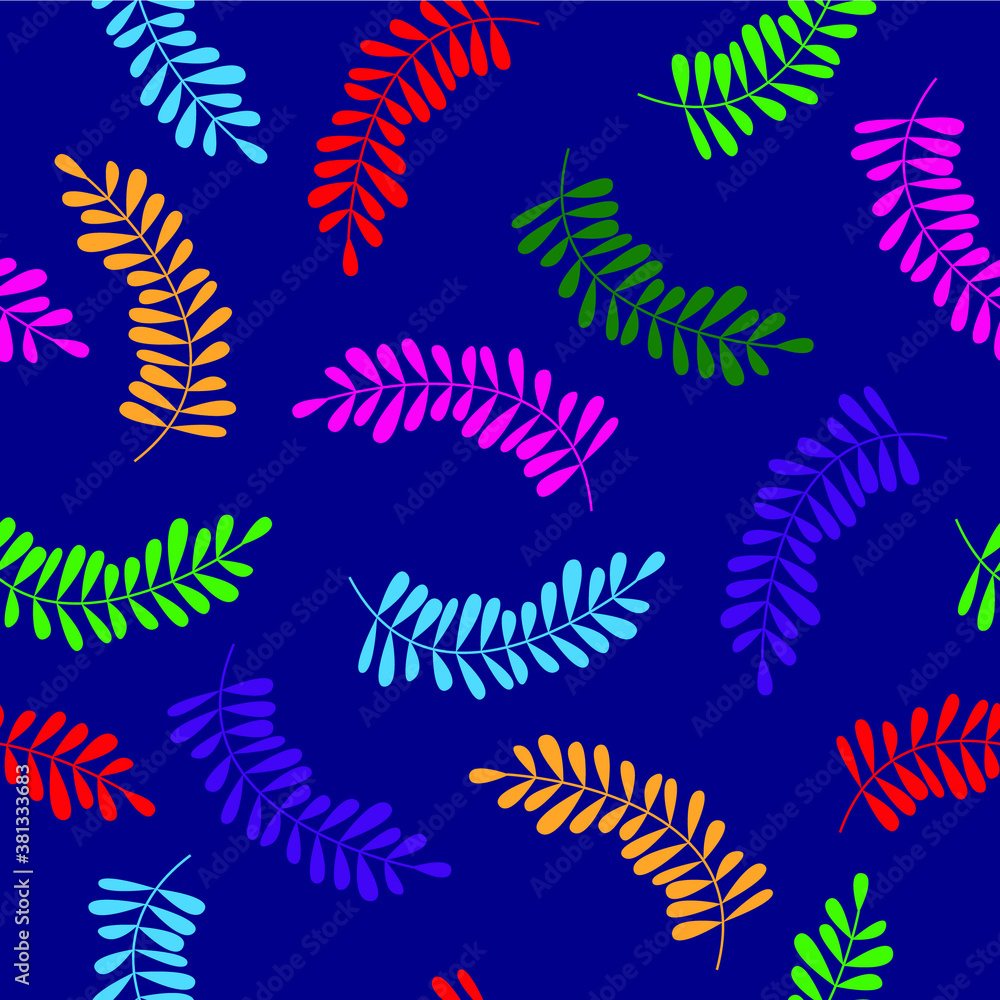 seamless pattern with colorful tropical leaves seamless pattern with colorful tropical leaves