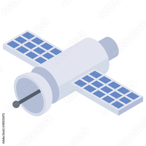 
Satellite, isometric vector icon.
