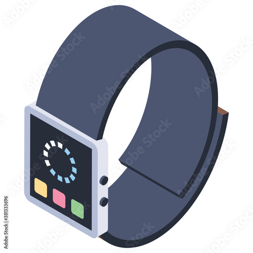 
Smart watch, modern technology, isometric icon, 
