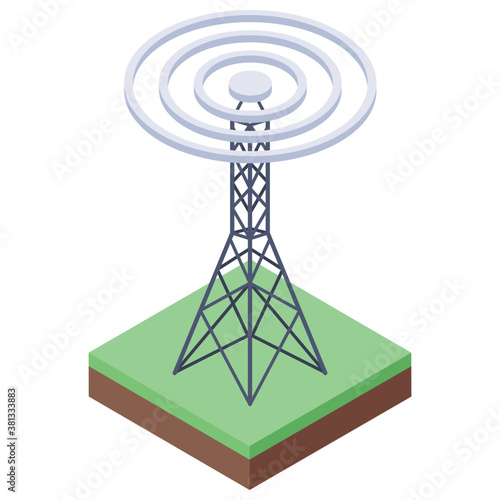 
Wifi tower, isometric vector icon.
 photo
