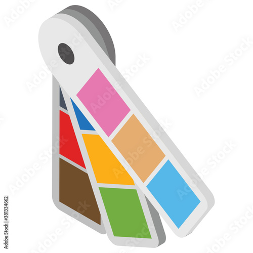 
Color pallet isometric icon 
