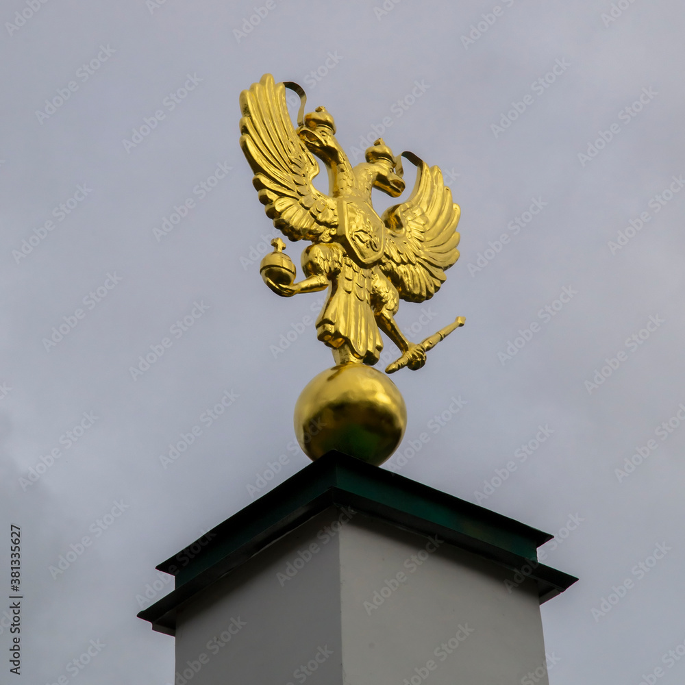 Obraz premium Golden double-headed eagle