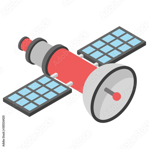 
Communication Satellite, 3d vector icon
