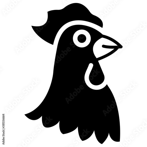 
Hen, solid vector icon
