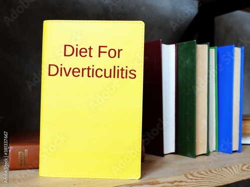 Healthy concept about diet for diverticulitis with phrase on the sheet. photo