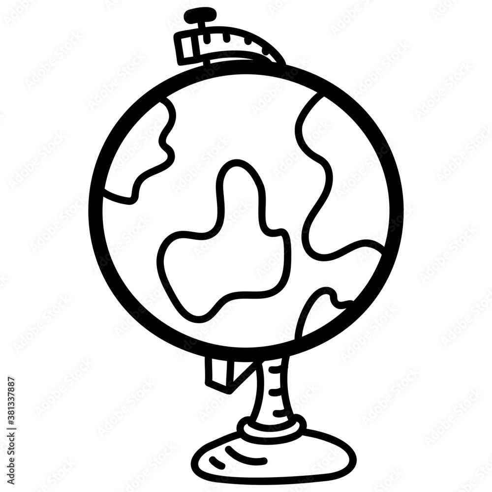 Obraz premium Table Globe Drawing 