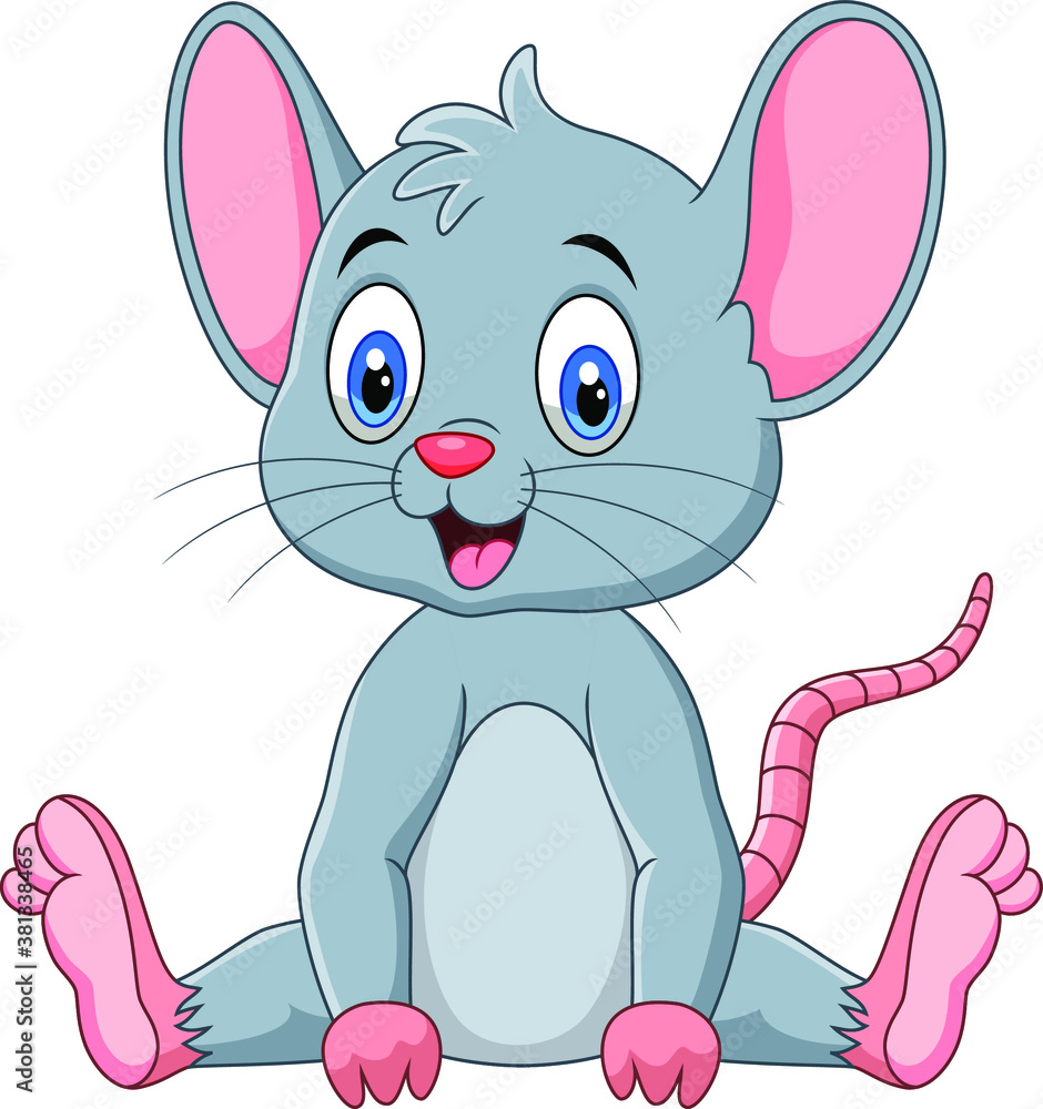 Illuatration of Cute mouse cartoon
