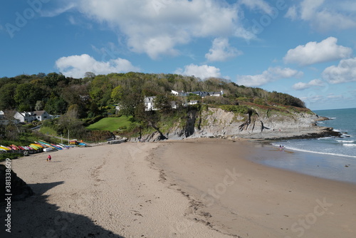Aberporth beach on a sunny autumn day
