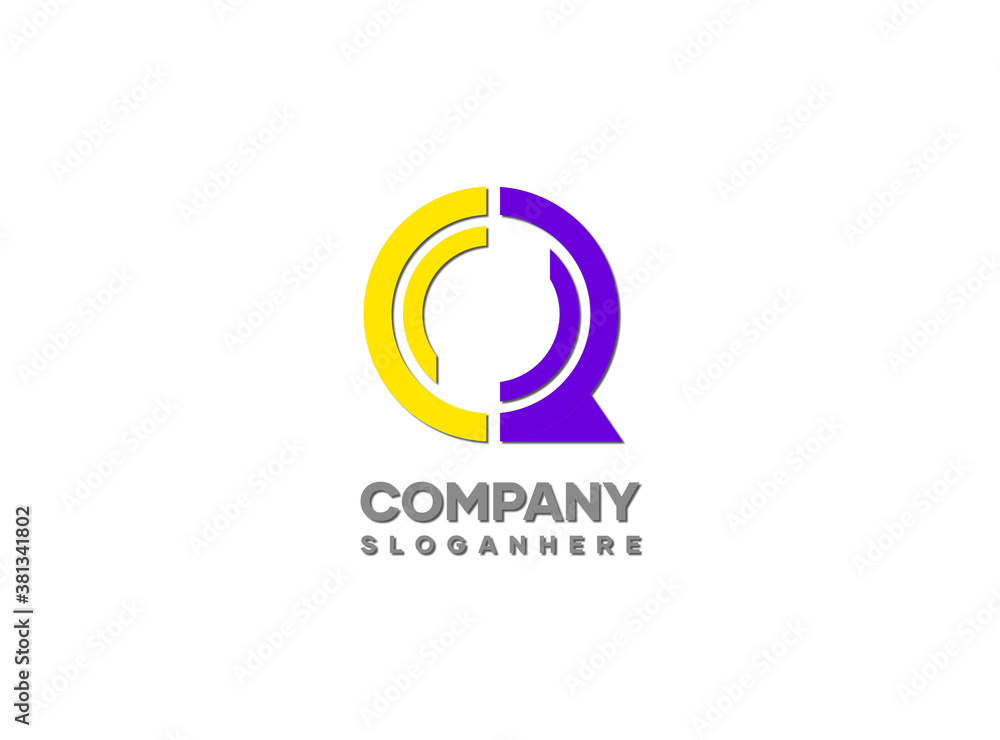 Fototapeta premium Letter Q logo design.Modern vector logo design template with initials letter Q as prefix. Q letter monogram icon