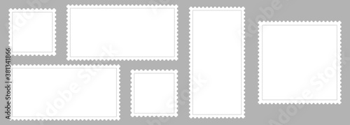 Postage Stamps. Blank Postage Stamps collection. Light Postage Stamp, isolated. Vector illustration. Eps10