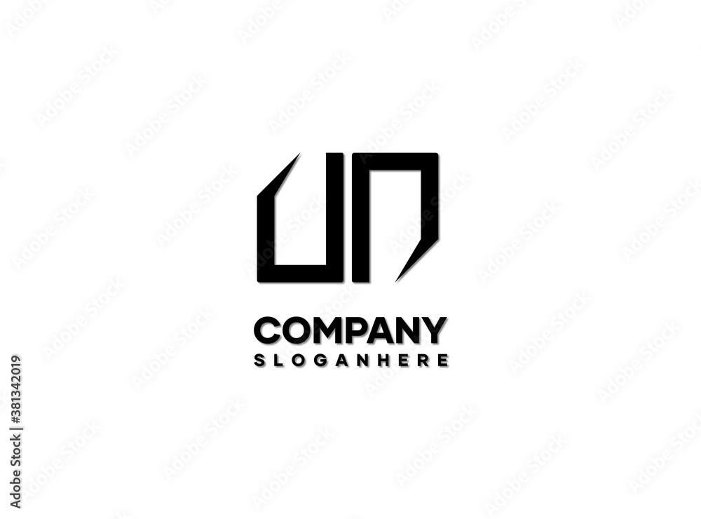 UN initials logo design.Modern vector logo design template with initials U and N UN initials logo design.Modern vector logo design template with initials U and N