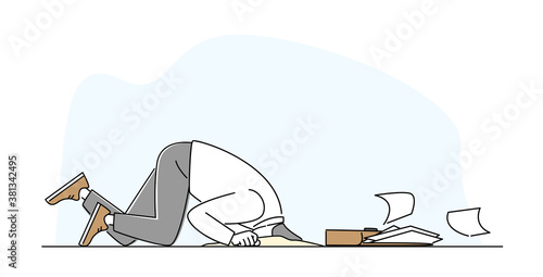 Psychological Health Problems, Illness Concept. Panic Attack Mental Sickness. Businessman Character Has Panic Disorder