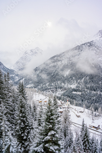 Gramais - Smallest Village of Austria in winter landscape scenery, Lechtal, Reutte photo