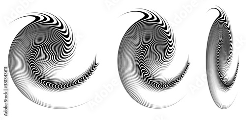 Spirals, swirls, twirls in perspective. Spiral vector illustration