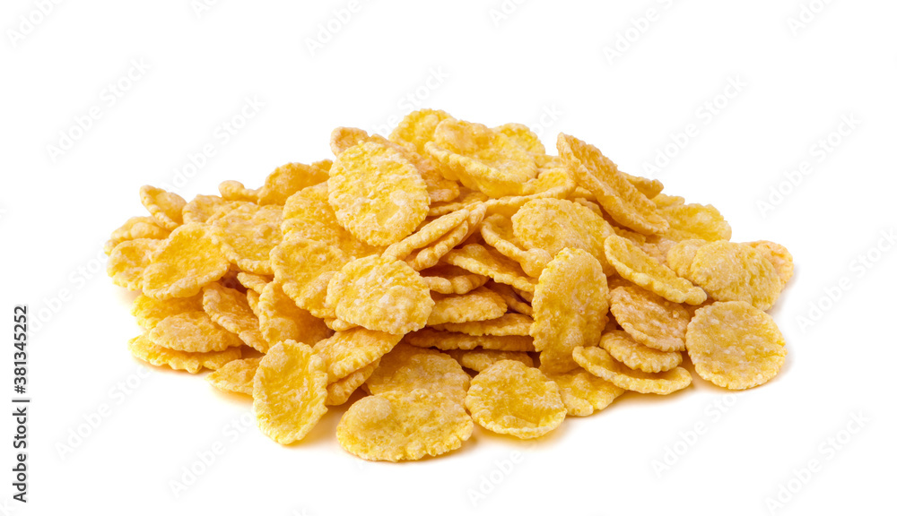 Corn flakes on white background Corn flakes on white background