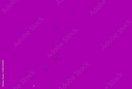 Light Purple vector background with circles, rectangles.