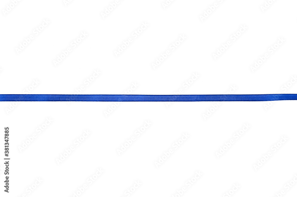blue narrow ribbon on isolated background blue narrow ribbon on isolated background