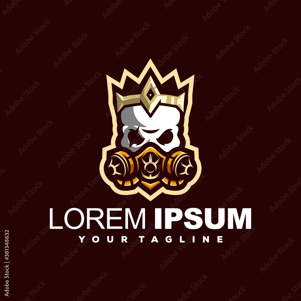skull gold crown logo design skull gold crown logo design