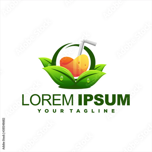 juice orange nature logo design