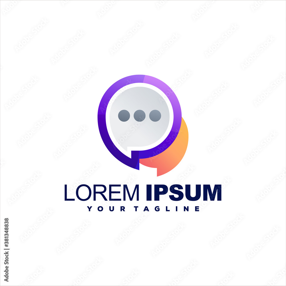 chat bubble gradient logo design chat bubble gradient logo design