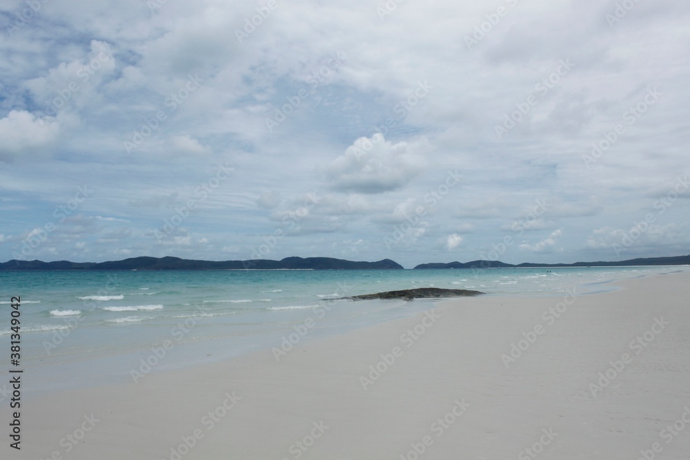 Whitehaven beach in Queensland, Australia. The sand is like flour and the beach is said to be the most beautiful beach in the world Whitehaven beach in Queensland, Australia. The sand is like flour and the beach is said to be the most beautiful beach in the world