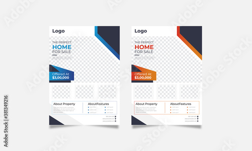 Home for sale real estate flyer template