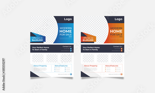 Home for sale real estate flyer template