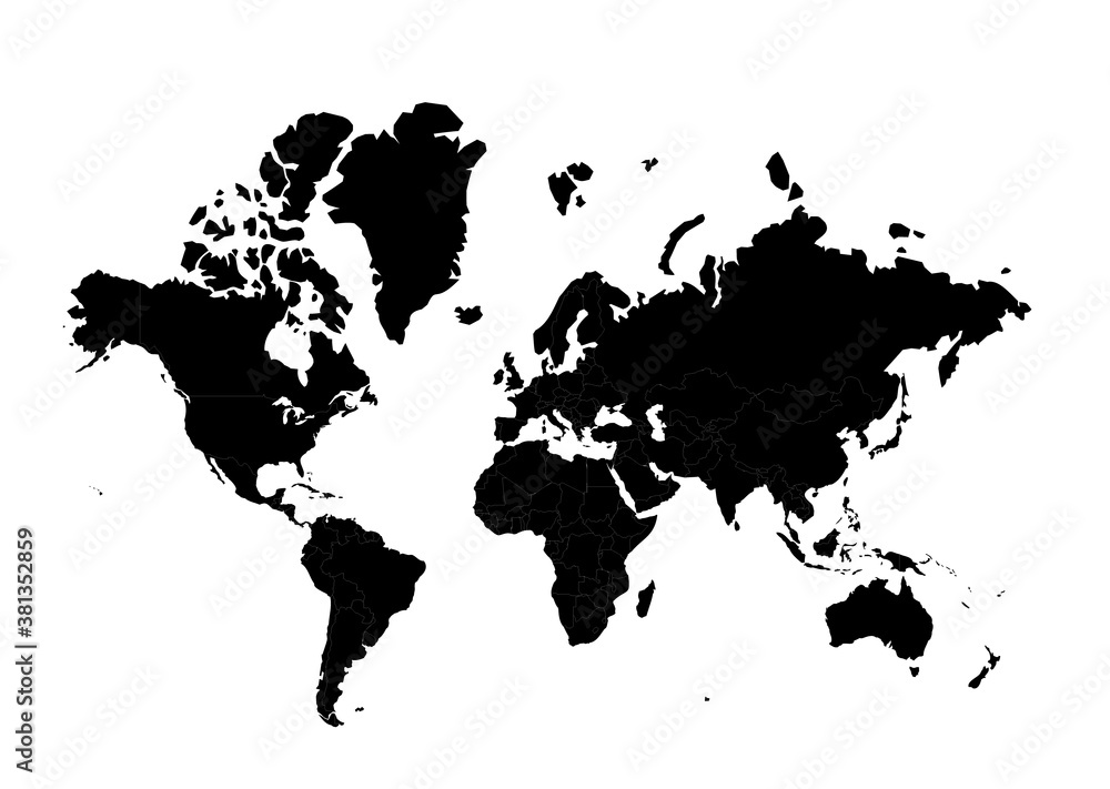 Fototapeta World Map - Stock Vector Illustration