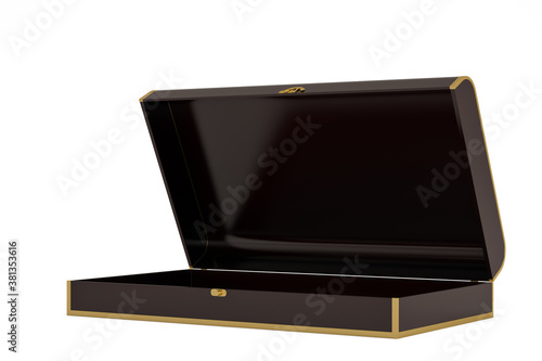 Luxury lacquerware box Isolated On White Background, 3D render. 3D illustration.
