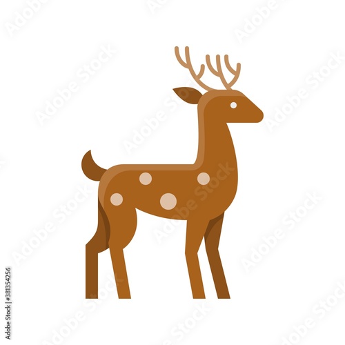 santa  huntings deers related  to Christmas vectors  in flat style 