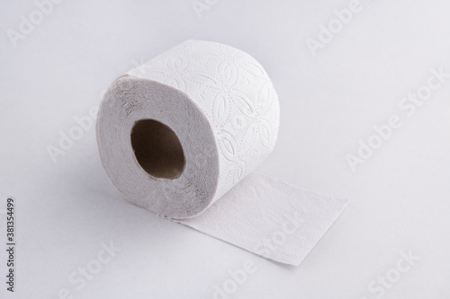 Simple toilet paper on white background