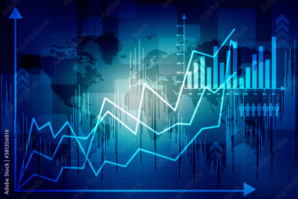 2d rendering Stock market online business concept. business Graph 2d rendering Stock market online business concept. business Graph