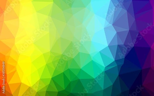 Light Multicolor, Rainbow vector triangle mosaic template. Modern geometrical abstract illustration with gradient. Template for a cell phone background.