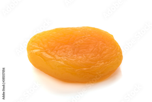 Dried apricots on a white background