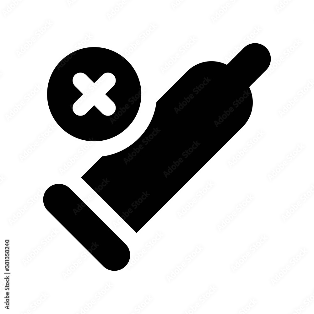 virus transmission related condom with cross sign vector in solid design, virus transmission related condom with cross sign vector in solid design,