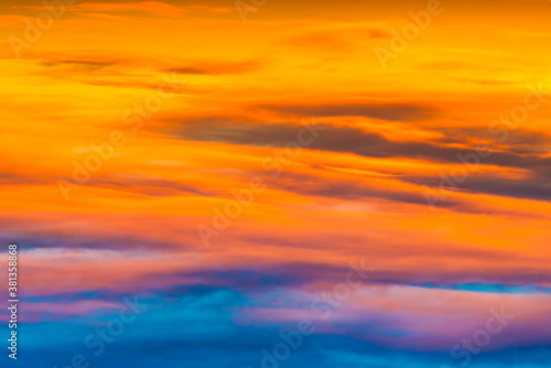 Sunset dramatic sky with colorful clouds as nature sunset background © Pavlo Vakhrushev