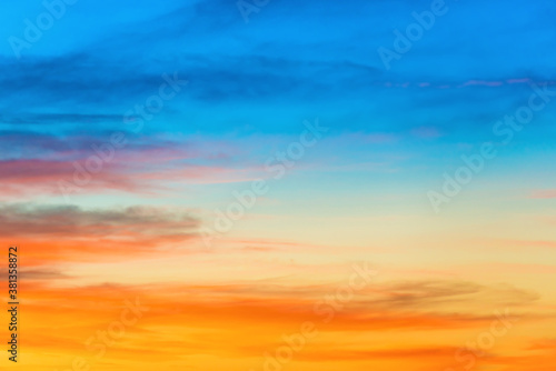 Sunset dramatic sky with colorful clouds as nature sunset background © Pavlo Vakhrushev