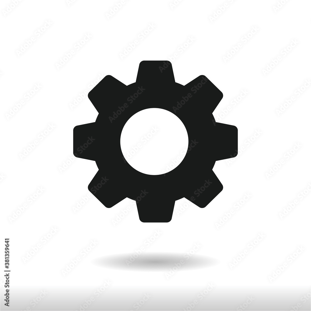 Setting gear icon vector . Gear sign