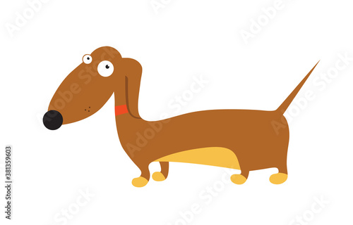 Dachshund. Vector illustration. Dog icon in cartoon style.