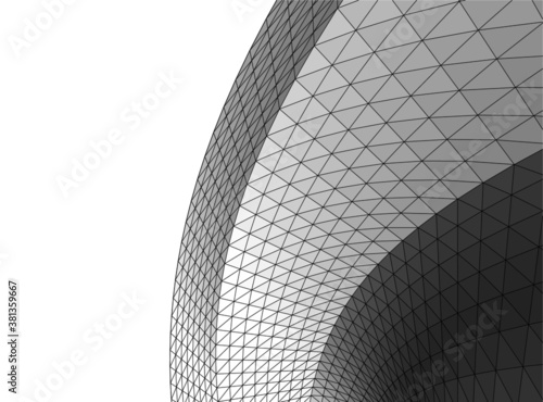 Abstract wired geometric shape 3d 