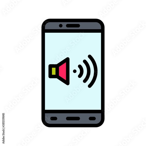 application icons set related mobile phone screen with speaker sign and buttons vectors with editable stroke,