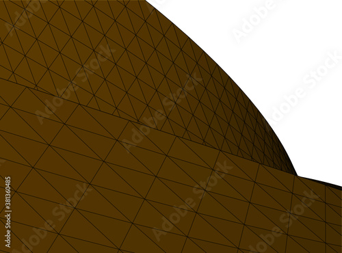 Abstract wired geometric shape 3d 