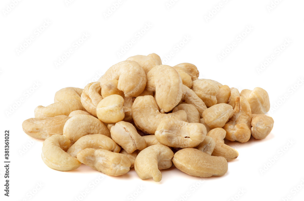 cashew nuts on white background cashew nuts on white background