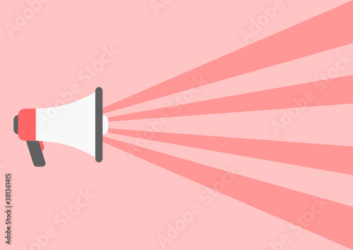 Red Megaphone Vector Icon. Shout Loudspeaker Symbol
