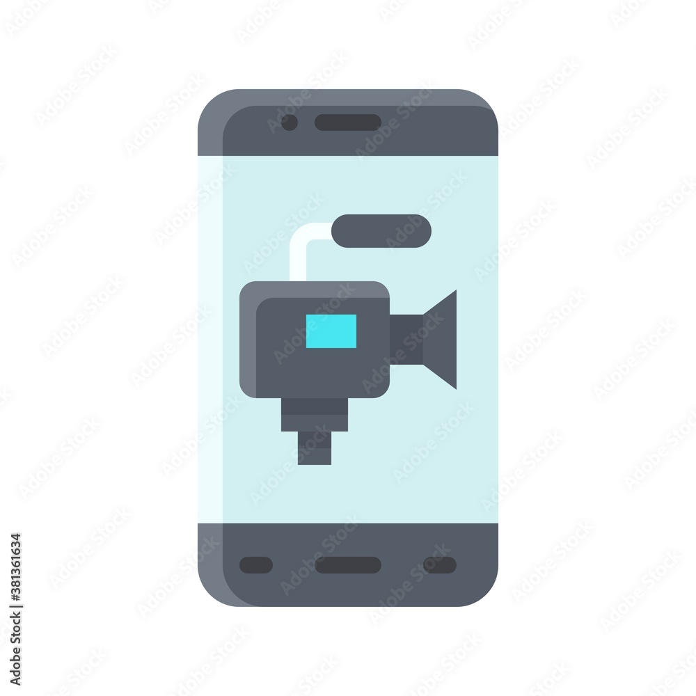 application icons set related mobile phone screen with video camera, screen and buttons vectors in flat style, application icons set related mobile phone screen with video camera, screen and buttons vectors in flat style,