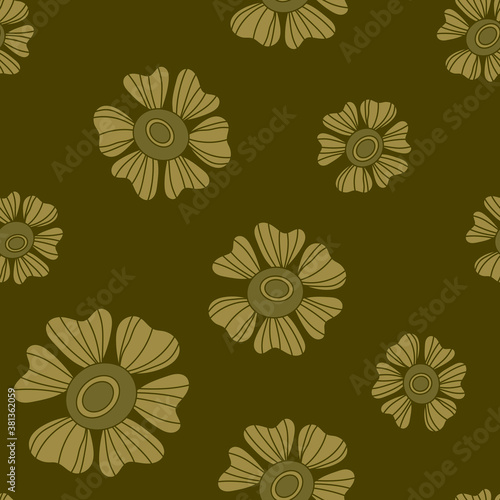 Seamless floral pattern. Hand Drawn flowers background fof fabric and other. Vector