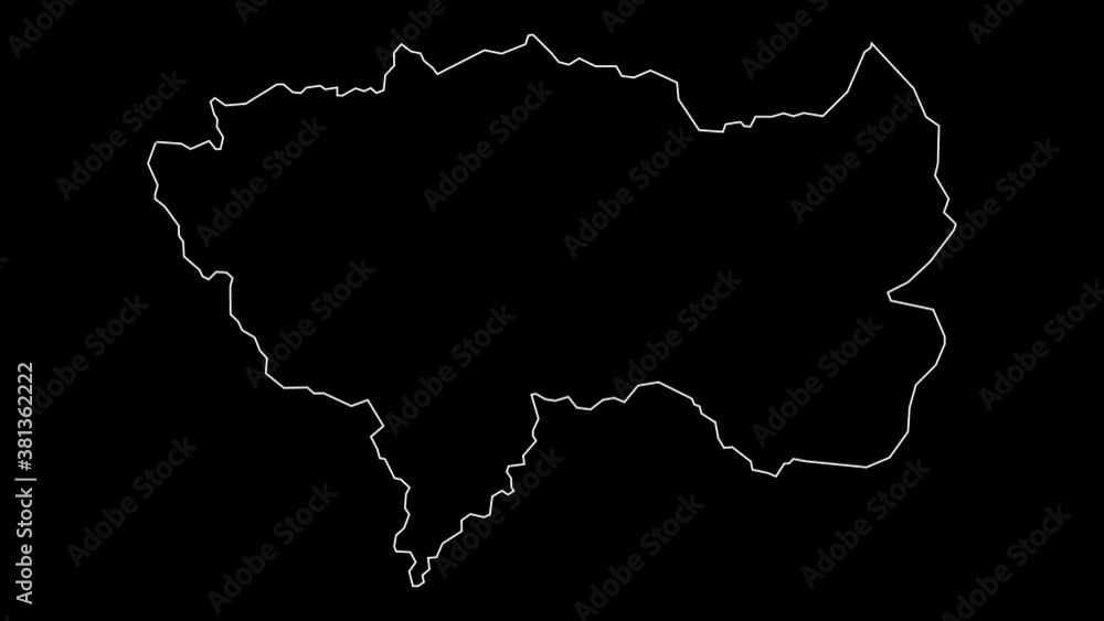 Junin Peru region map outline animation Junin Peru region map outline animation
